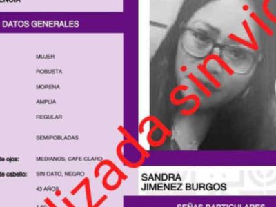 FEMINICIDIO: Sandra Jiménez Burgos apareció MUERTA