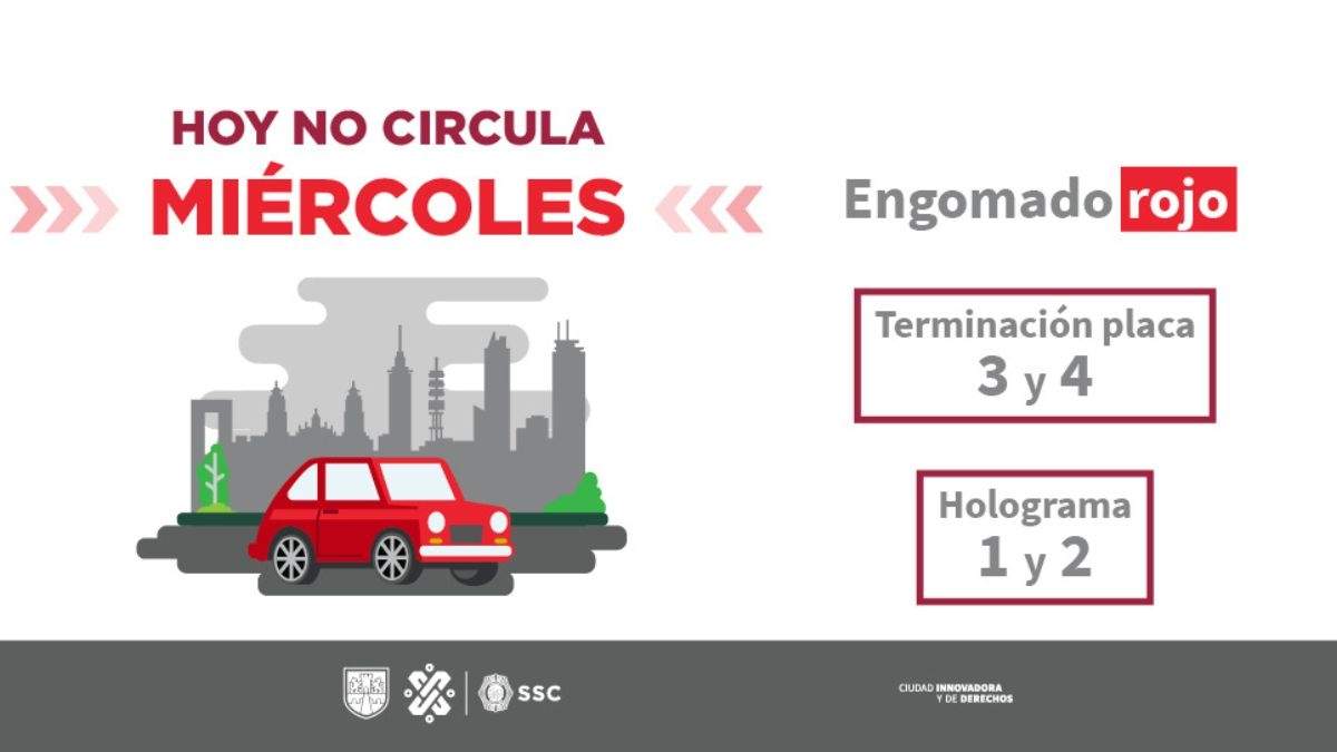 Este Hoy No Circula aplica este miércoles desde las 5 de la mañana
