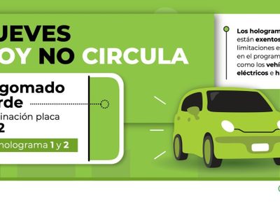 Mira que placas no circulan este jueves con el Hoy No Circula